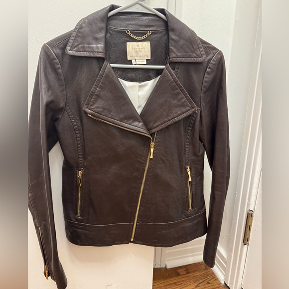 Kate Spade brown leather jacket